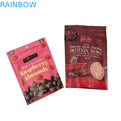 Tas Cokelat Berdiri Kantong Custom Aluminium Foil Zipper Kantong Aluminium Foil Frosted Zipper Bag