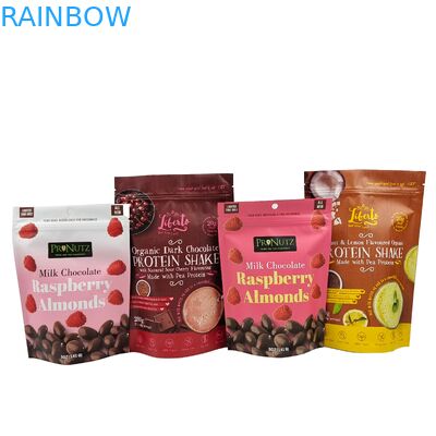 Tas Cokelat Berdiri Kantong Custom Aluminium Foil Zipper Kantong Aluminium Foil Frosted Zipper Bag