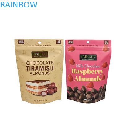 Custom Resalable Plastic Chocolate Bean Pouch Aluminium Foil Stand Up Pouch Snack Cashew Zipper Bag