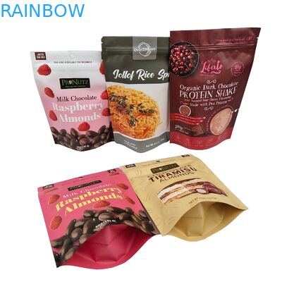 Custom Resalable Plastic Chocolate Bean Pouch Aluminium Foil Stand Up Pouch Snack Cashew Zipper Bag