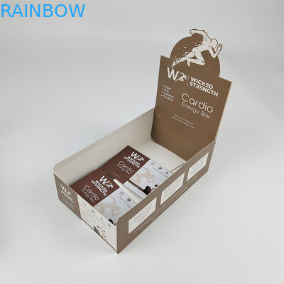 Custom Cardboard Display Paper Box Pengemasan dengan Logo Retail Energy Bar Display Box