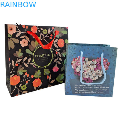 Percetakan logo khusus Kemasan kertas kraft yang dapat digunakan kembali dengan pegangan Kemasan kertas kraft kantong hadiah