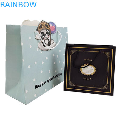 Tulang kertas tali String Kraft Kantong kertas Handle tali tas Terima kustomisasi Warna kertas diputar kemasan