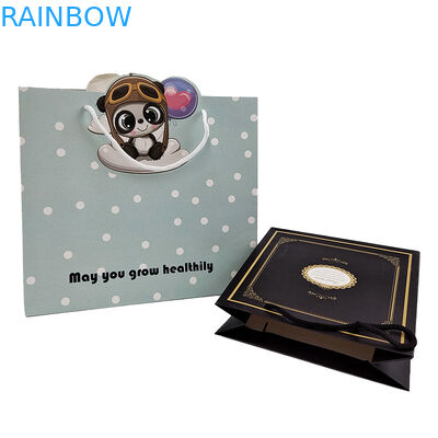 Tulang kertas tali String Kraft Kantong kertas Handle tali tas Terima kustomisasi Warna kertas diputar kemasan