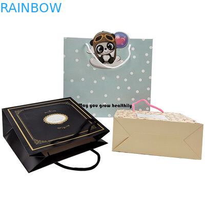 Tulang kertas tali String Kraft Kantong kertas Handle tali tas Terima kustomisasi Warna kertas diputar kemasan