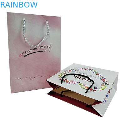 Kualitas tinggi Daur Ulang Desain Custom Fancy String Handle Shopping Paper Bag