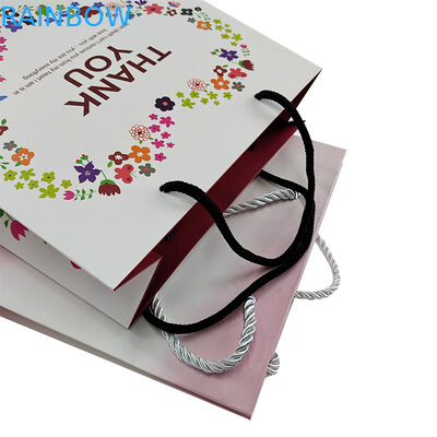 Kualitas tinggi Daur Ulang Desain Custom Fancy String Handle Shopping Paper Bag