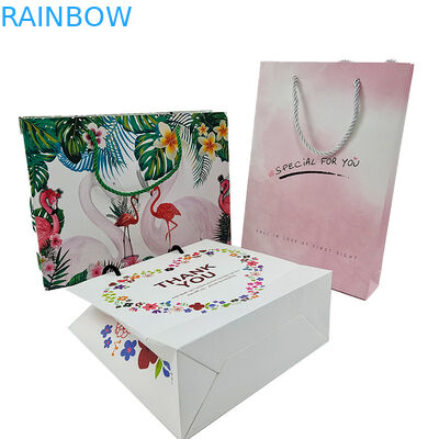 Kualitas tinggi Daur Ulang Desain Custom Fancy String Handle Shopping Paper Bag