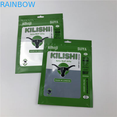 Foil Tiga Sisi Seal Zipper Flat Daging Sapi Jerky Plastik Kantong Kemasan