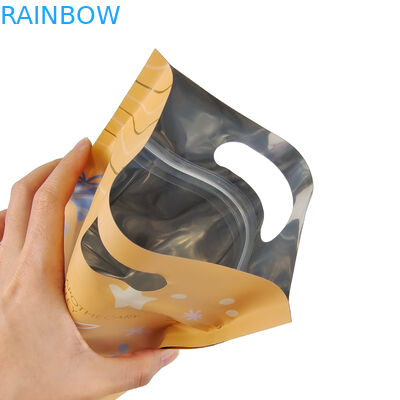 Desain Custom Printed Matte Square Flat Bottom Side Gusset Plastik Mylar Foil Logo Packaging Bag Easy Tear Zipper Bags