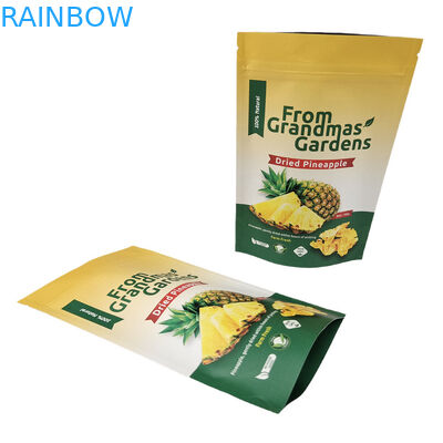 Grosir Biodegradable Recycle Kraft Paper Bag Food Grade Stand Up Bag untuk Nanas Kering