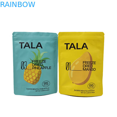 Custom Printed Plastic Stand Up Snack Mangga Nanas Buah Kering Kantong Mylar yang Bisa Ditutup Kembali