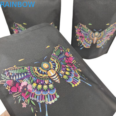 Tas Stand Up yang Disesuaikan Kantong Kertas Kraft Biodegradable dengan Stamping Panas Kantong Proof Bau dengan Logo