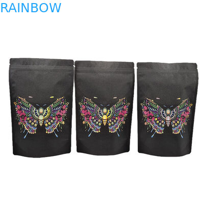 Grosir Custom Eco Friendly Kraft Paper Packaging Bag dengan Spot UV Reselable Mylar Bags untuk Spice Protein Powder