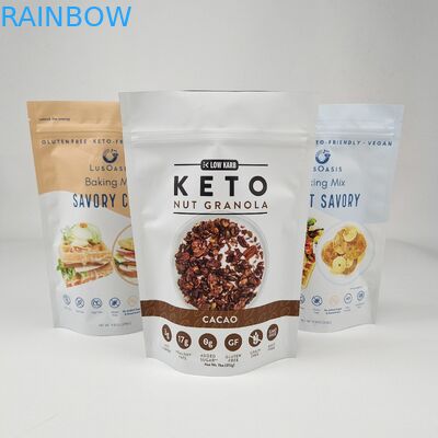 Percetakan khusus Kantong kemasan plastik tertutup panas untuk kacang permen cokelat teh kopi kemasan berdiri tas