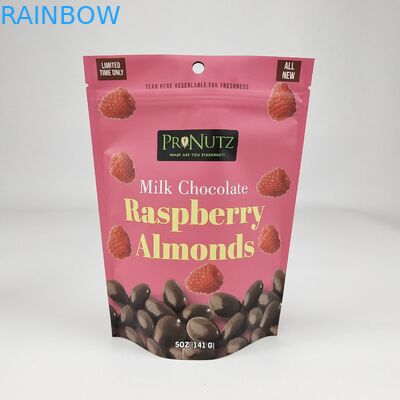 Kantong Makanan Stand Up Plastik Laminasi yang Dapat Disegel Kembali Kemasan Desain Cetak Khusus Ziplock Poly Bag Bag Untuk Buah Kering