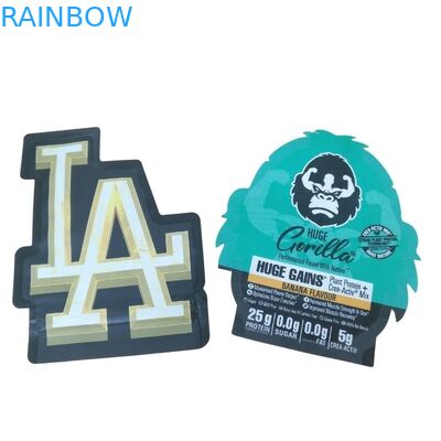 Custom Printed 3.5g Unik Special Die Cut Bentuk Irregular Tas Mylar Disegel 8th Bau Proof Bag Mylar Cali Khusus