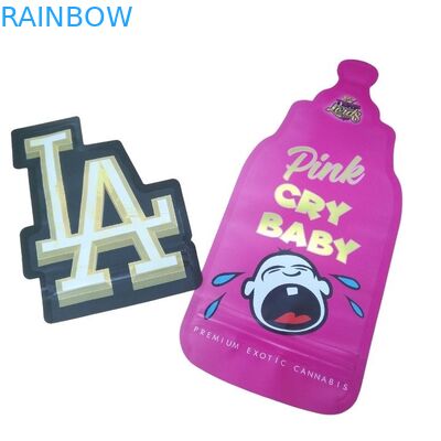 Custom Printed 3.5g Unik Special Die Cut Bentuk Irregular Tas Mylar Disegel 8th Bau Proof Bag Mylar Cali Khusus