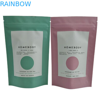 Kemasan yang disesuaikan Stand Up Bag Mylar Zipper Bag Aluminium Foil pouch untuk scrub Bath Salt Packing