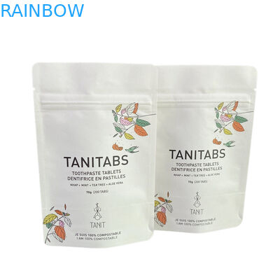 Custom Waterproof Biodegradable Pla Kraft Paper Ziplock Bag Zipper Bag Stand Up Bag