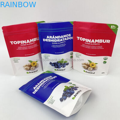 Pencetakan Digital Digunakan Lagi Biodegradable Eco Friendly Stand Up Bag Putih Kraft Paper Zip Lock Zipper Bag