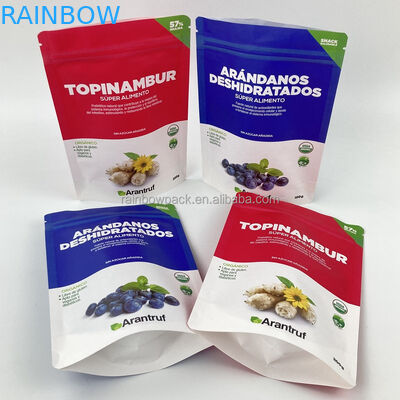 Pencetakan Digital Digunakan Lagi Biodegradable Eco Friendly Stand Up Bag Putih Kraft Paper Zip Lock Zipper Bag