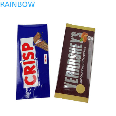 Custom Printed Food Grade Back Side Sealed Sachet Snack Energy Bar Wrapper Packaging Jamur kantong cokelat