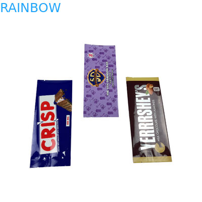 Custom Printed Food Grade Back Side Sealed Sachet Snack Energy Bar Wrapper Packaging Jamur kantong cokelat