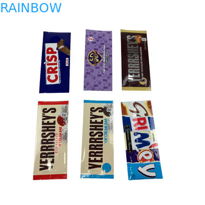 Custom Printed Food Grade Back Side Sealed Sachet Snack Energy Bar Wrapper Packaging Jamur kantong cokelat