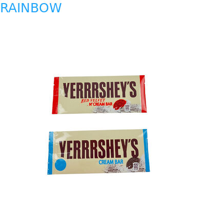 Custom Printed Food Grade Back Side Sealed Sachet Snack Energy Bar Wrapper Packaging Jamur kantong cokelat