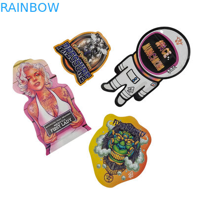 Custom Ziplock Special Shape Plastic Childproof Smell Proof Candy Bags Paket Mylar 3,5g 7g Custom Shape Bag Mylar