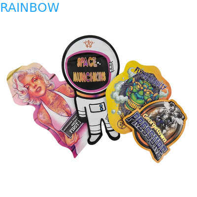 Custom Ziplock Special Shape Plastic Childproof Smell Proof Candy Bags Paket Mylar 3,5g 7g Custom Shape Bag Mylar