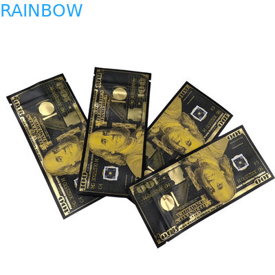 Tas cetak khusus Mylar anti bau berdiri kantong permen kemasan makanan 3.5g Mylar Ziplock Bag dengan jendela