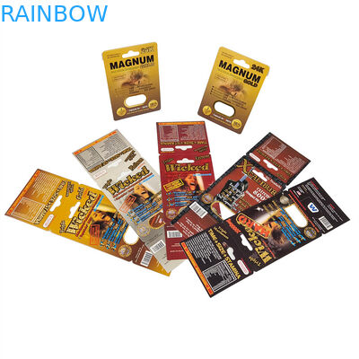 Jual Panas Pill Rhino Madu Seal Foil Aluminium Murni Laminasi Kantong Botol 3D Efek Kartu Tampilan Kotak Kemasan