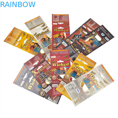 Percetakan khusus Penjualan panas Peningkatan Pill Rhino Kemasan Untuk Pria Stok Kertas Tampilan Kotak Kartu Kertas