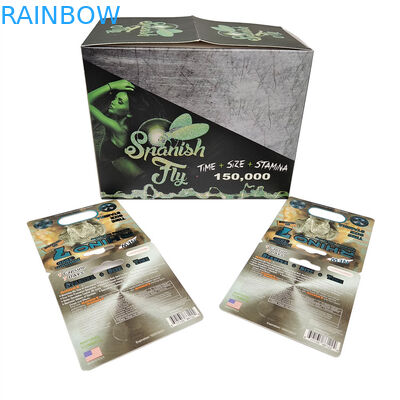 Pill seks berkualitas tinggi 3d Blister Packing Card Rhino Male Enhancement Pill Packing Card Dengan Kotak Kertas Tampilan