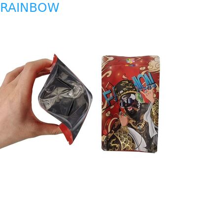Food Grade Plastic Bag Gusseted Packaging With Clear Front Window Re-sealable Square Ziplock Flat Bottom Mylar Bag
