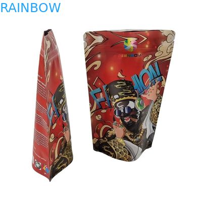 Food Grade Plastic Bag Gusseted Packaging With Clear Front Window Re-sealable Square Ziplock Flat Bottom Mylar Bag