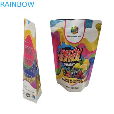 Food Grade Plastic Bag Gusseted Packaging With Clear Front Window Re-sealable Square Ziplock Flat Bottom Mylar Bag