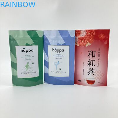 Kantong Kertas Kraft Kantong Teh Kemasan Untuk Kantong Berdiri yang Dapat Di tutup kembali