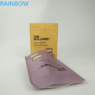 Tas kertas kraft biodegradable yang dicetak khusus kelas makanan berdiri up zip kunci kantong kemasan