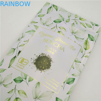 co ramah 3 sisi kantong kertas kraft tertutup panas daur ulang logo hitam dicetak kantong kertas kecil 5 gram