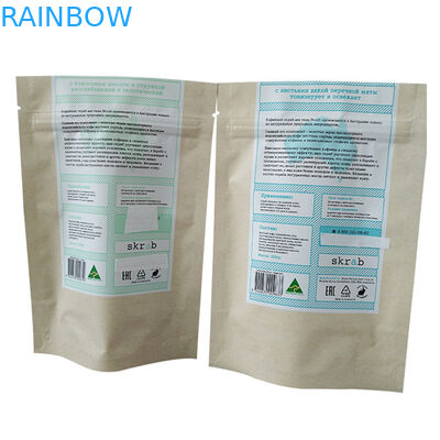 Stand Up Silver Foil Sachet dengan Doy Pack Design untuk Coffee Body Scrub Packaging