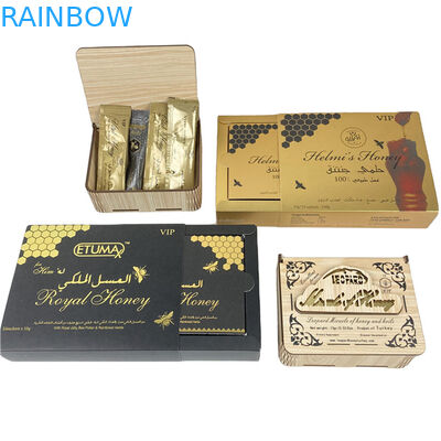 Pabrik Jual Langsung Madu Kantong dan Kotak dengan Spot UV Custom Logo Printing Mewah Madu Kotak Kemasan