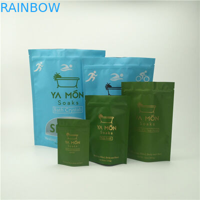 Kantong Foil Perak Untuk Kantong Scrub Badan Berdiri Dengan Zipper Kantong Scrub Tubuh Berdiri