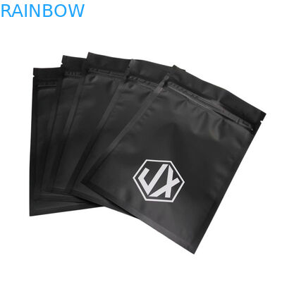 Matte Hitam Tiga Sisi Seal Kabel USB Plastik Kantong Kemasan Dengan Zipper