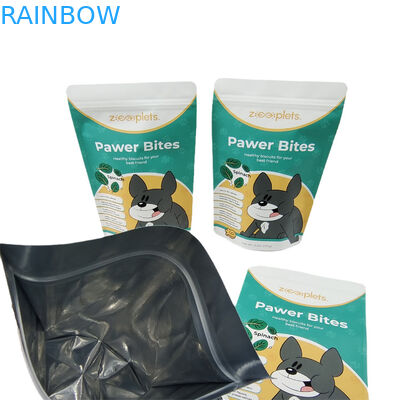 Logo yang disesuaikan Stand Up Pouch Kraft Paper Bag untuk Dog Treat Digital Print Tas Mylar yang dapat ditutup kembali