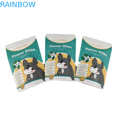 Low Moq Stand Up Pouch Kraft Paper Printed Packaging Bag for Pet Treat Bag Proof Bau dengan Logo