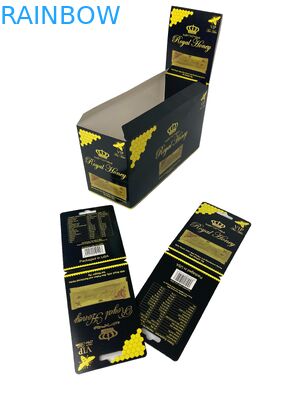 Low MOQ Enhancement Pill Capsule Tablet Packaging Card dengan Blister Rhino 1700K Display Pill Paper Box