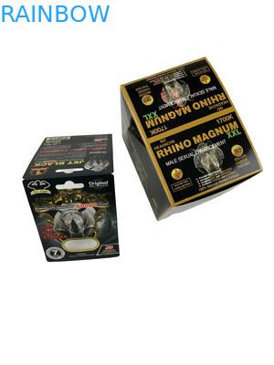 Hot Sale Custom Enhancement Pills Packaging Paper Card Rhino Tablet Pill Printed Paper Card dengan Blister